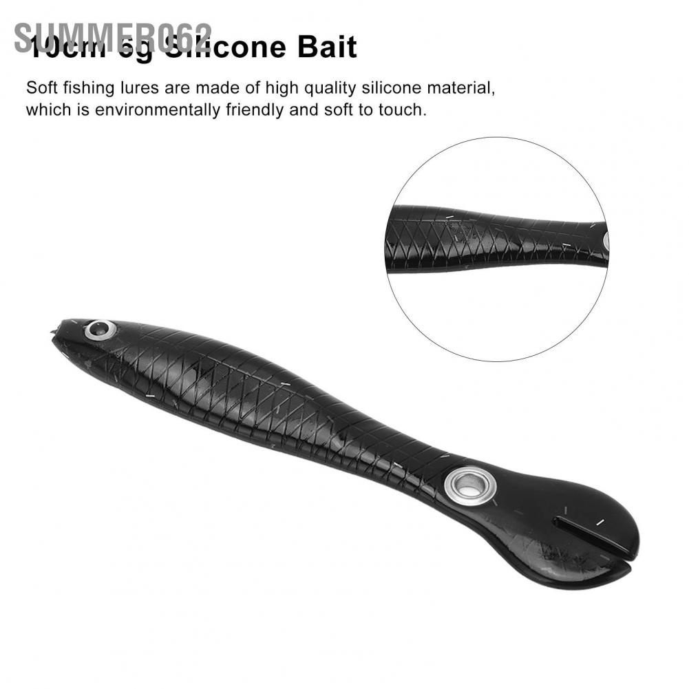 Set 5 mồi cá chạch giả mềm câu cá cm 6g mắt 3D mở rộng cuộn đuôi