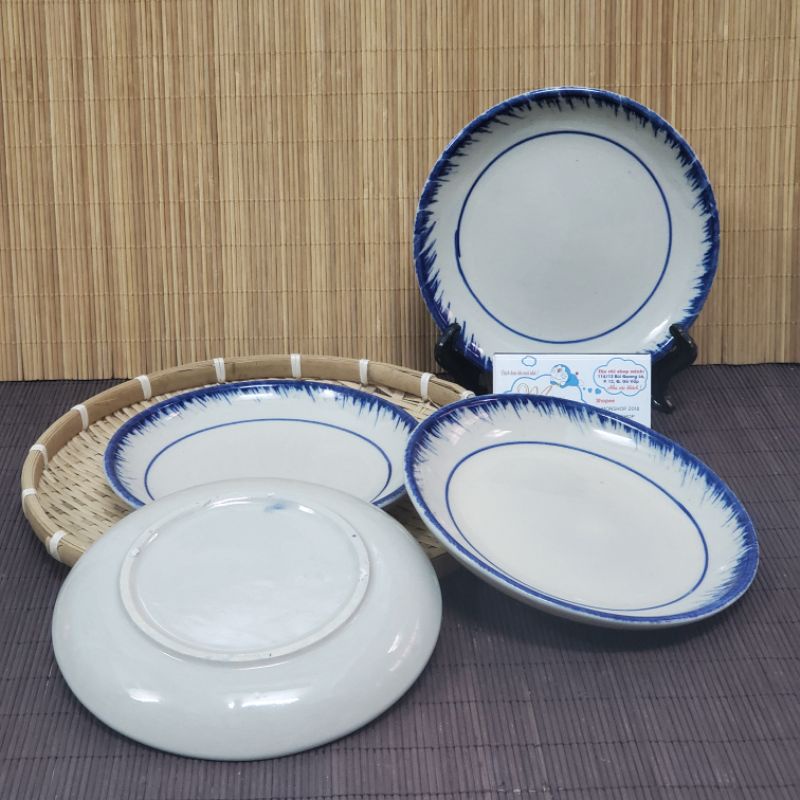 🌿💥COMBO 5 DĨA GỐM XƯA CAO CẤP MẪU PHẾT XANH💢 Dĩa ảo 18cm