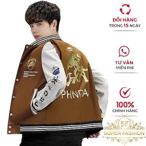 Áo Khoác Dù Nam Phối Họa Tiết Con Trâu Sau Lưng Cùng Viền Cổ Thời Trang SF SUPER FASHION