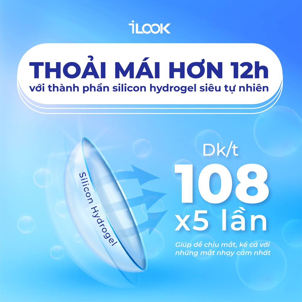 Kính Áp Tròng iLook [0-9.5 Độ] Màu Xám Emma Chống Tia UV CLALEN Hàn Quốc Chính Hãng Tặng Kèm Khay Đựng