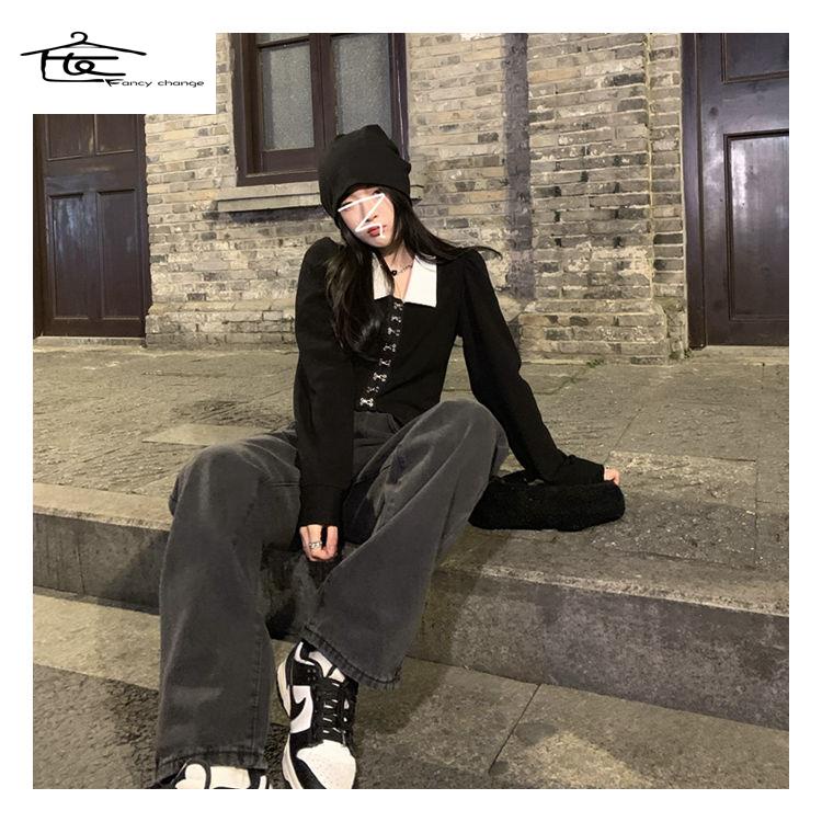 Áo Sơ Mi Cổ Bẻ Dáng Ôm Phong Cách Retro Thời Trang Cho Nữ