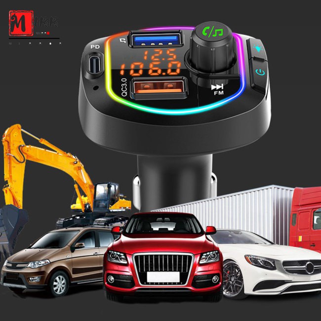 FNC Car Mp3 Bluetooth  Player Fast Charging Colorful Light Type-c Port