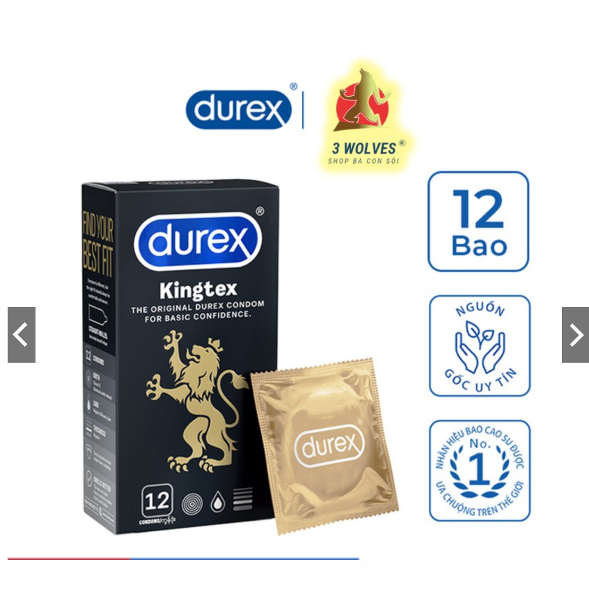 Bao cao su Durex Kingtex  [SIÊU MỎNG][ Ôm sát cảm giác thật như không dùng bao](che tên sản phẩm khi giao )