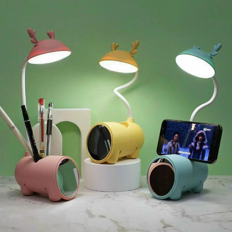Đèn bàn học cảm ứng để bàn pin sạc 4000mAh có 3 chế độ ánh sáng trắng, vàng và trắng ấm điều chỉnh được độ sáng