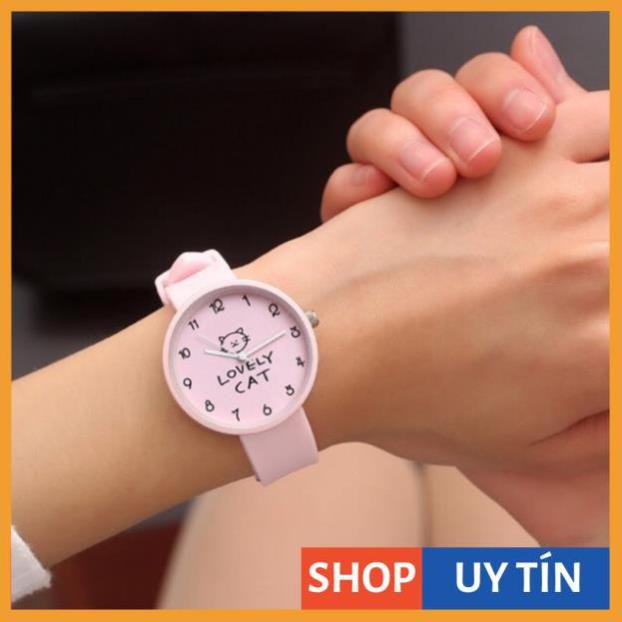 [Hàng Cao Cấp] Đồng hồ nữ mèo Lovely Cat dây silicon 5 màu xinh xắn | BigBuy360 - bigbuy360.vn
