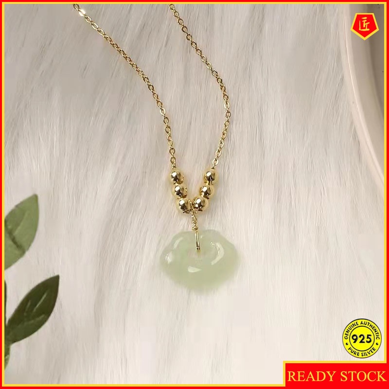 Vòng cổ mặt đá ngọc bích thời trang cho nữ