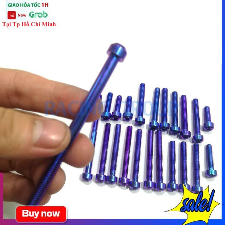Bộ Ốc Lốc Máy GR5 Gắn Xe Máy Ex150 22 Con Lục Bảo Và Titan