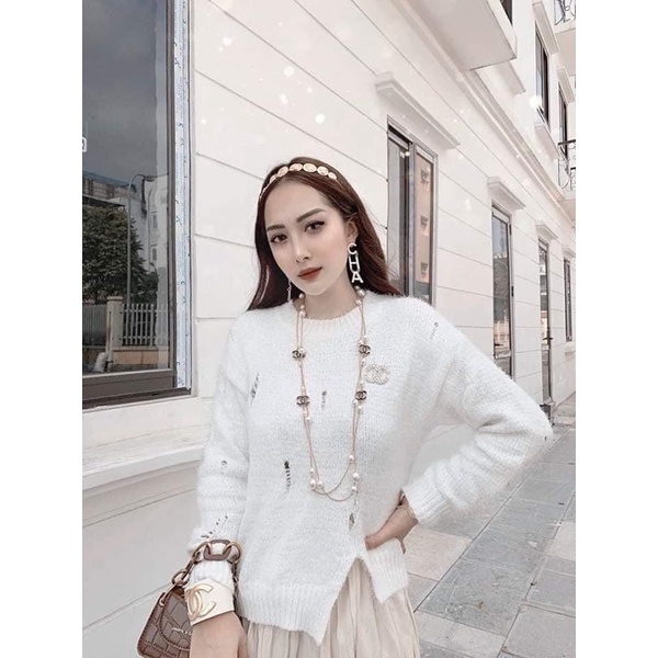 Khuyên Tai cha.nel phong cách, dài bản to