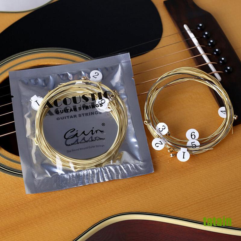 Set 6 Dây Đàn Guitar Acoustic Lõi Đồng Thau Hình Lục Giác