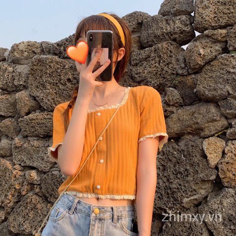 Áo Kiểu Do Dower Ngắn Tay Cổ Vuông Viền Ren Dáng Ôm Quyến Rũ Trẻ Trung Thời Trang
