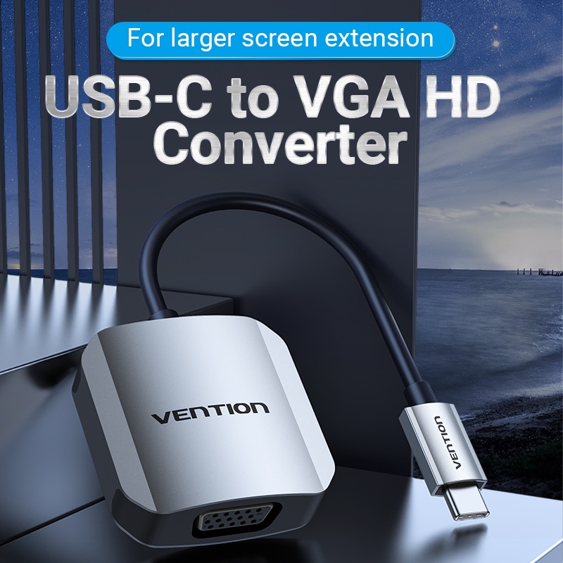 Hub VENTION chuyển đổi USB C sang HDMI VGA USB C 4K 1080P tương thích Huawei Matebook