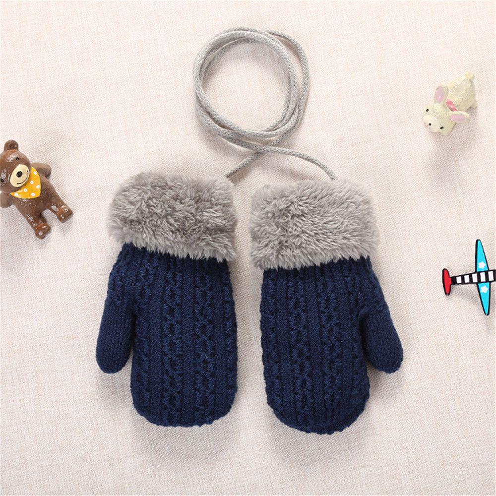 OKDEALS Kids Gloves Baby Boys Girls Hanging Neck Soft Thick Warm