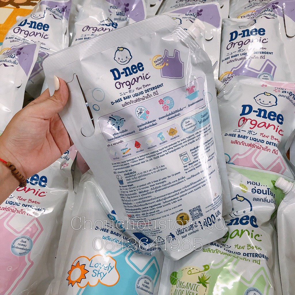 Túi 1400ml nước giặt xả quần áo sơ sinh Dnee 2in1 an toàn cho da em bé hàng nội địa Thái lưu hương lâu