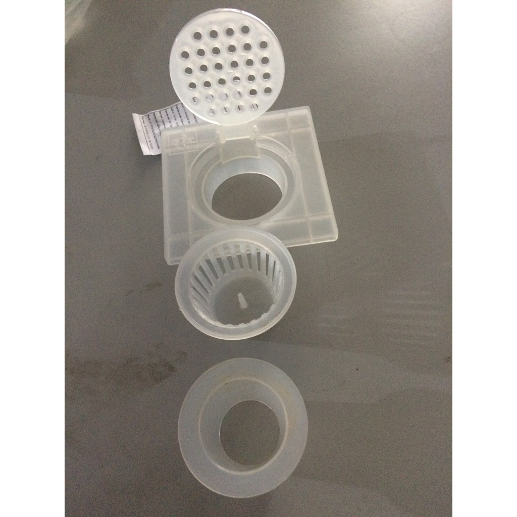 Combo 05 bộ Ga thoát sàn nhựa trắng Ánh Sáng ống 60mm