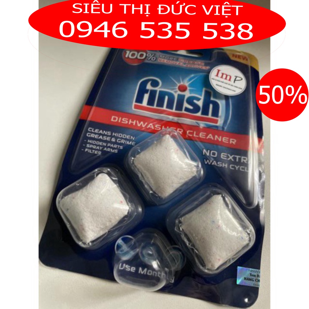 Viên vệ sinh máy rửa bát định kỳ Finish (Hộp 12 viên) Hoặc vỉ 3-4 viên