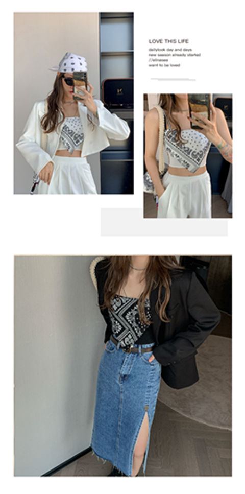 Áo Croptop Sát Nách Hoạ Tiết In Phong Cách Retro Quyến Rũ | BigBuy360 - bigbuy360.vn