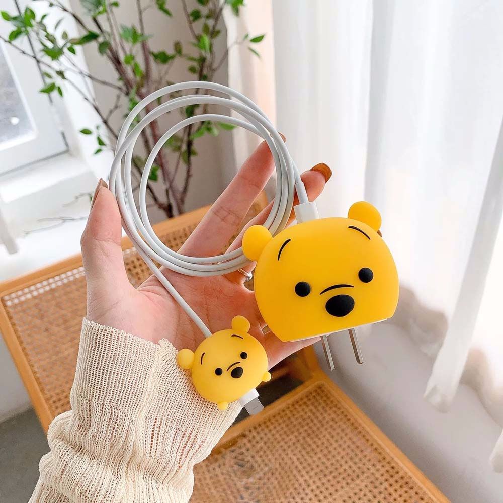 Vỏ bọc bảo vệ dây cáp sạc điện thoại thiết kế hình Pikachu dễ thương