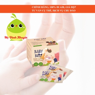 Khăn giấy gạc tưa lưỡi Xylitol vệ sinh răng miệng cho bé 0-3 tuổi Babybro gum & tooth wipes, Hàn Quốc