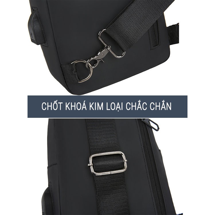 Túi Đeo Chéo Nam Thời Trang Vải Chống Nước JM2001 Cổng Sạc USB Fiiago Shop | BigBuy360 - bigbuy360.vn
