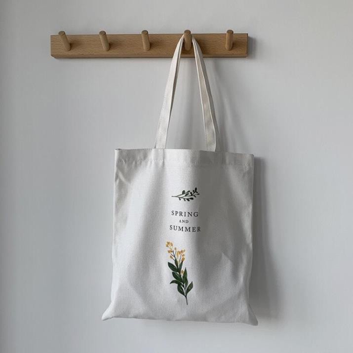 Túi tote vải canvas cành hoa cải Siêu hot tặng quà xinh
