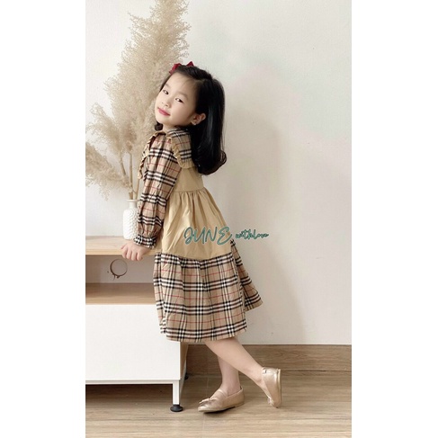 váy kẻ bbr hàng thiết kế June withlove cho bé size 1-10 tuổi