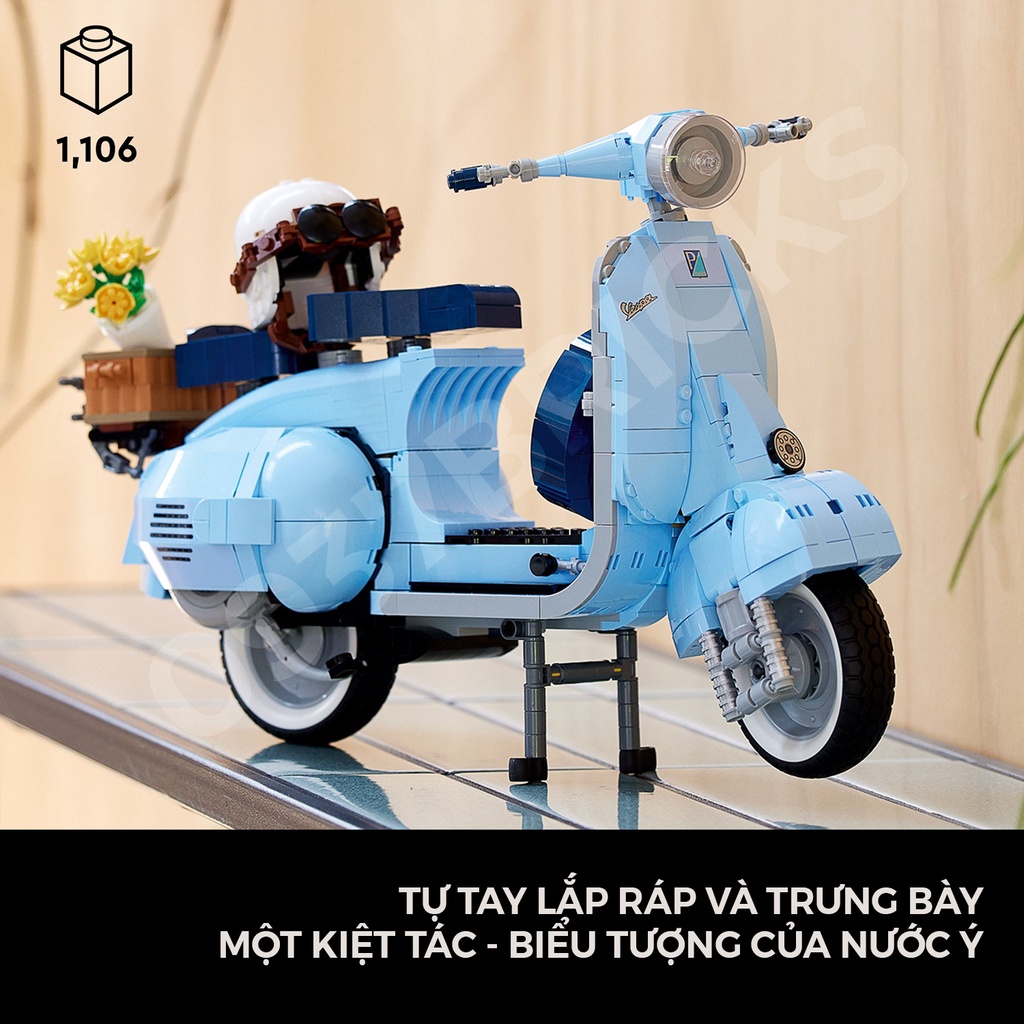 [HOT 2022] LEGO 10298 XE VESPA cổ điển 125cc thập niên 1960 0937Bricks