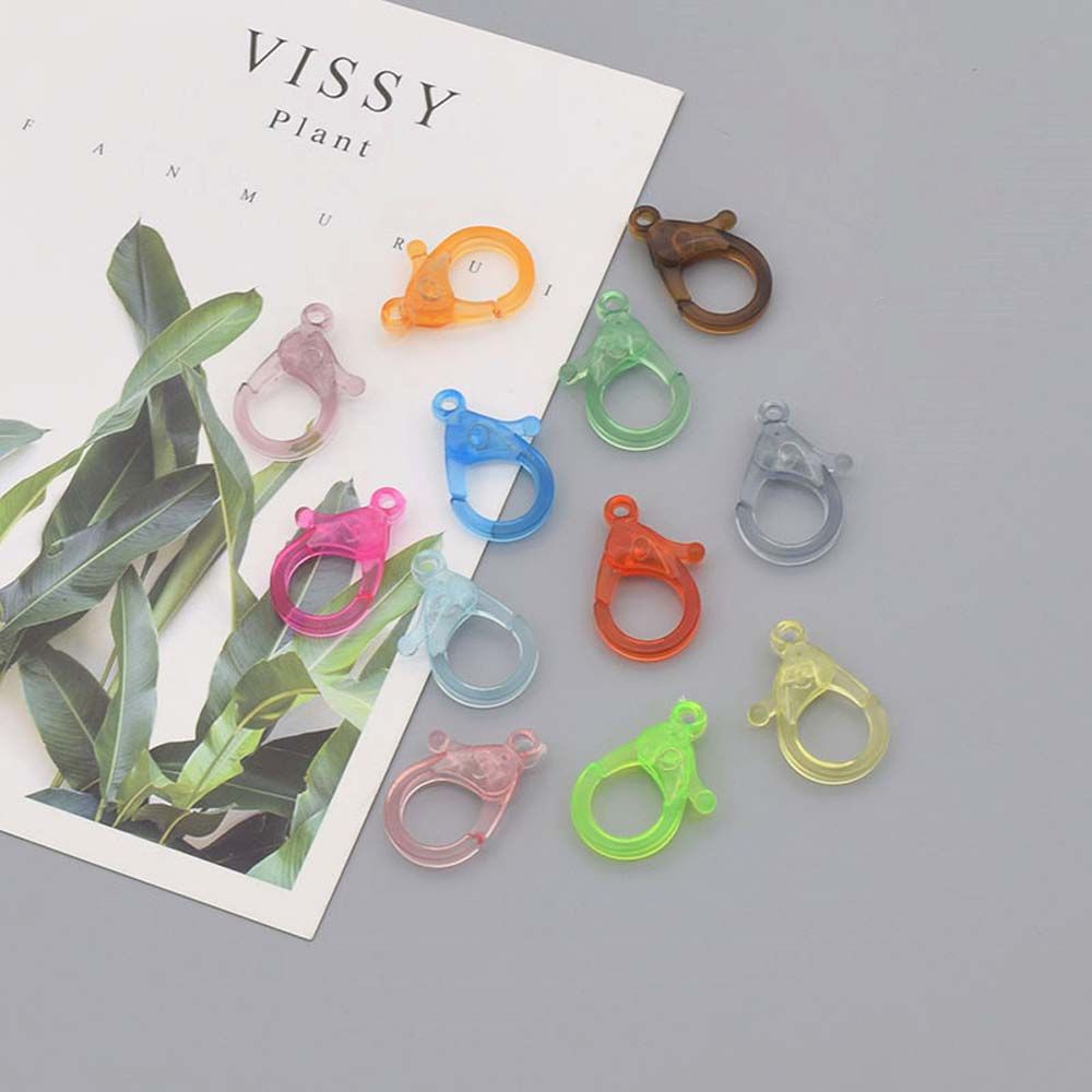 Set 10 móc khóa càng cua trong suốt nhiều màu sắc dùng để tự làm đồ trang sức
