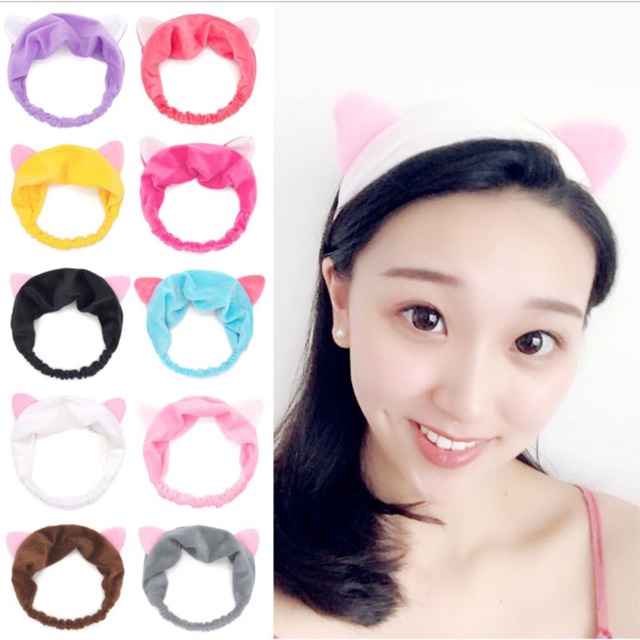 Băng Đô Nhung Tai Mèo Rửa Mặt Cat Ears