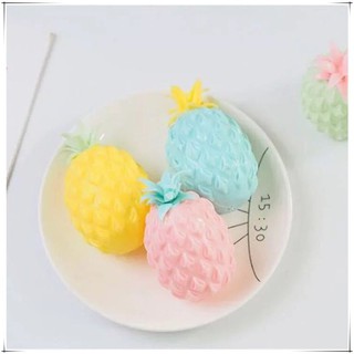 🍍Dứa bóp 🍍hạt nở, dứa bóp squisy trứng lưới - Gudetama dứa đủ màu bóp bên trong là hạt nở slime chơi cực vui