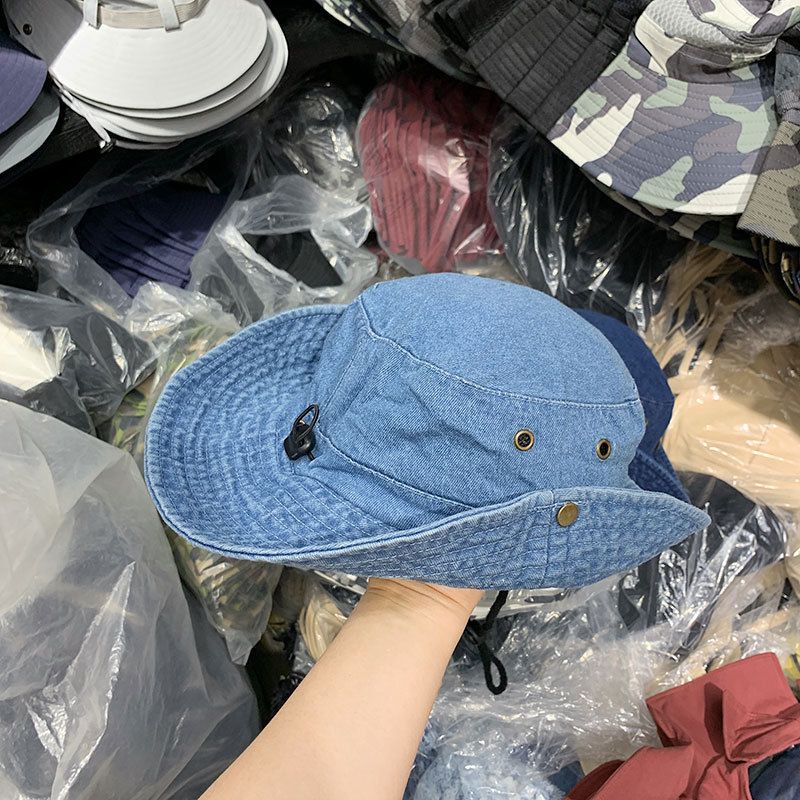 MŨ CAO BỒI DENIM TRƠN HÀNG ĐẸP CÓ DÂY RÚT PHÍA SAU