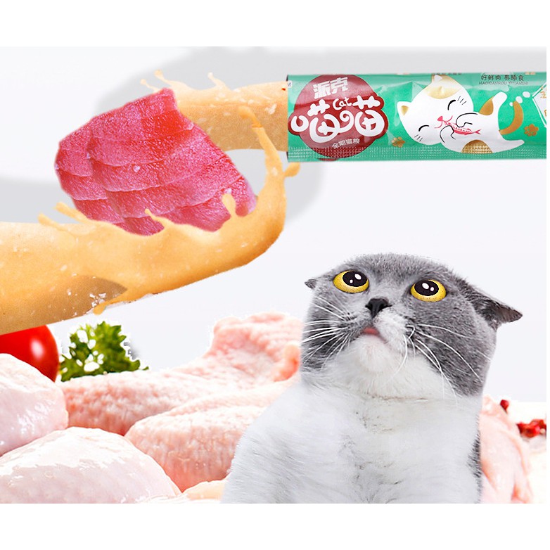 XỐT Tuna Jerry dạng que- snack dạng xốt làm thức ăn chính hoặc bánh thưởng cho mèo vị cá ngừ