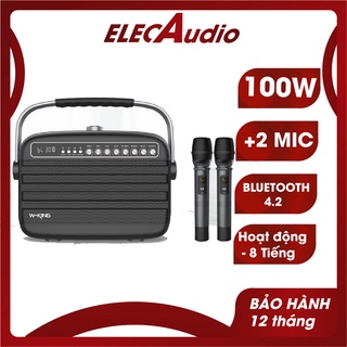 ⚡loa karaoke bluetooth w-king k9 + 2 mic không dây⚡wking k9 công suất 100w, bảo hành 12 tháng