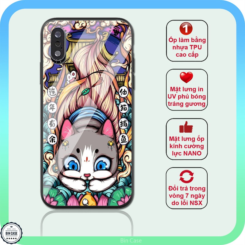 🌸 Ốp lưng phong thủy hình Mèo Trung Quốc đáng yêu iphone 6s/6/7/8 plus/x/xr/xs max/11/11 pro max/12/12 promax TATTOO0024
