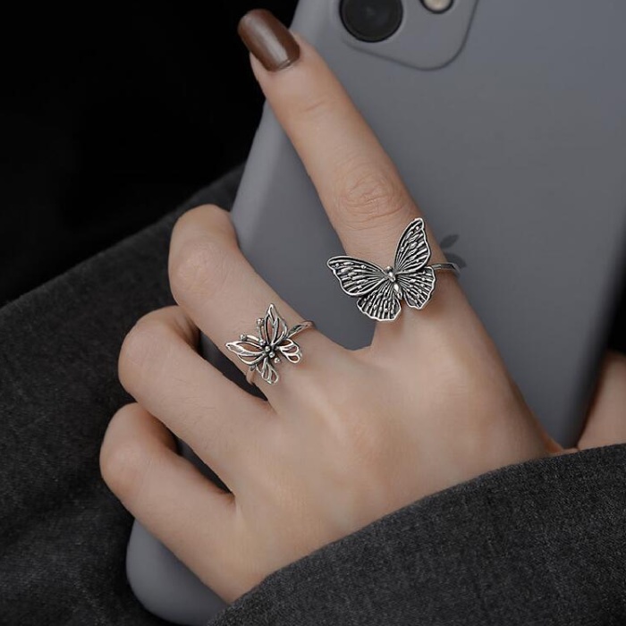 📛 RẺ VÔ ĐỊCH 📛 Set bộ 2 chiếc nhẫn con bươm có chỉnh cỡ phong cách hàn quốc