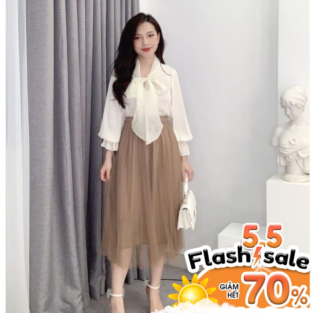 Chân váy LINBI chất vải voan màu nâu cao cấp mềm mại nữ tính Liin clothing J4104 | BigBuy360 - bigbuy360.vn