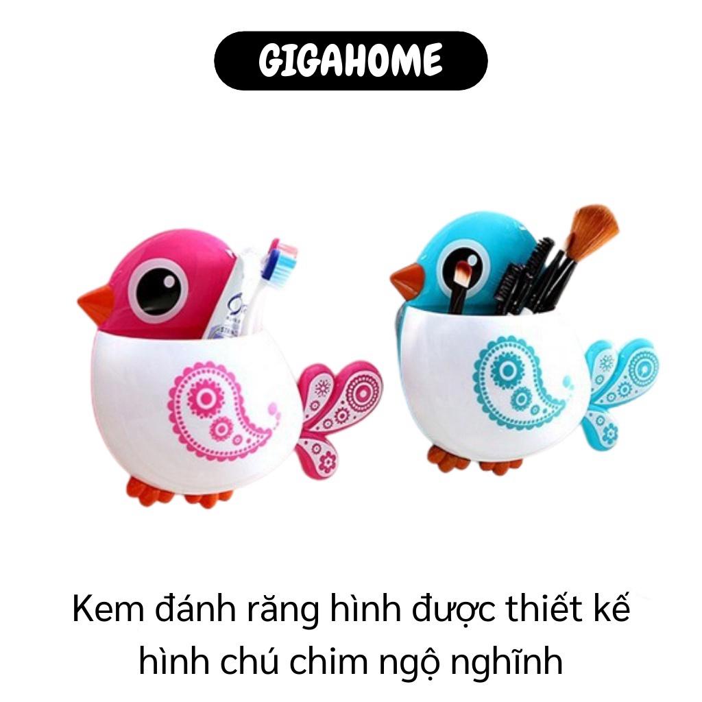 Hộp Treo Bàn Chải GIGAHOME Giá Đỡ Kem Đánh Răng Hình Chú Chim Dán Tường Ngộ Nghĩnh 5696