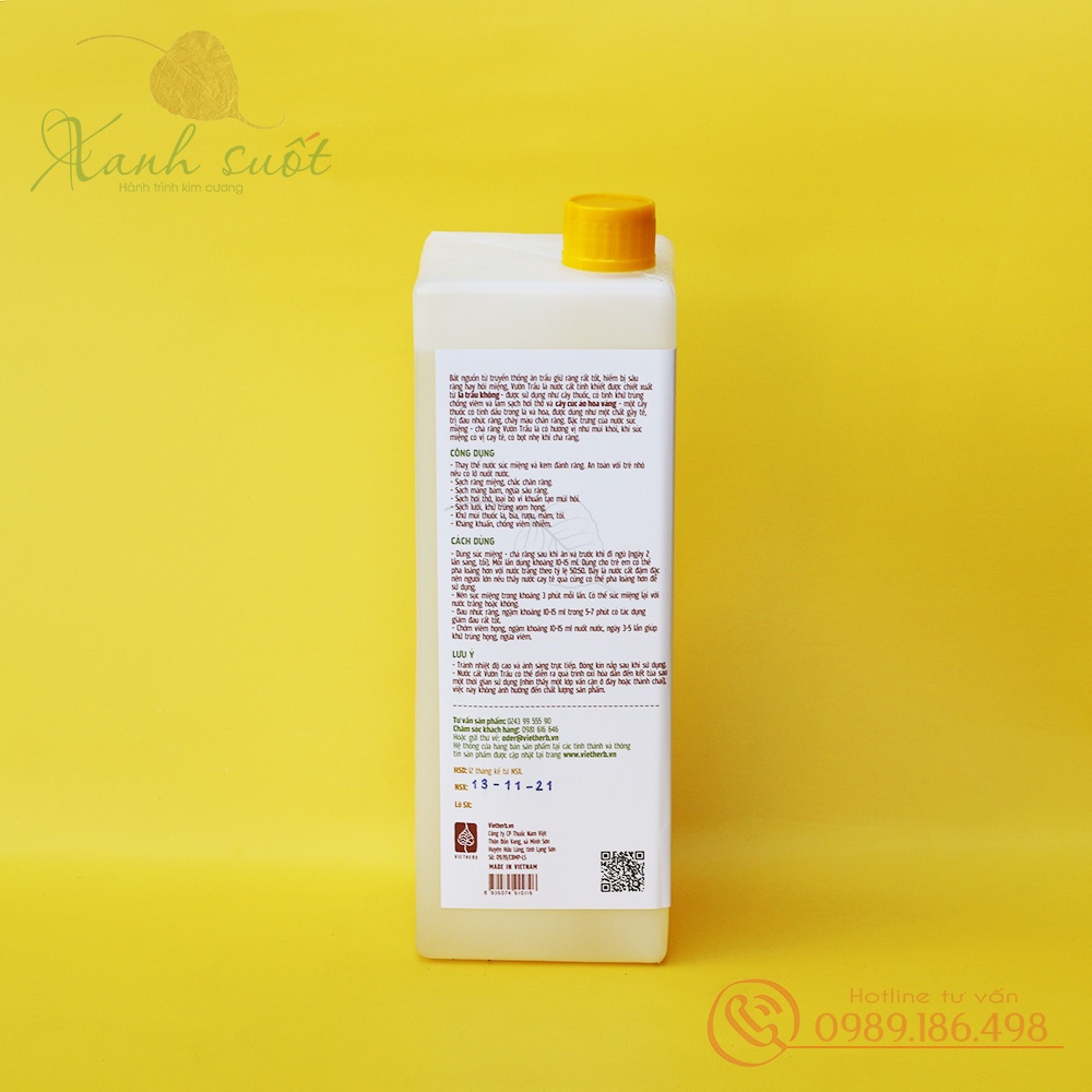 Nước Súc Miệng Vườn Trầu- Khử Mùi Tanh, Mùi Thuốc Lá, Ngừa Sâu Răng- Betel Mouth Wash Liquid