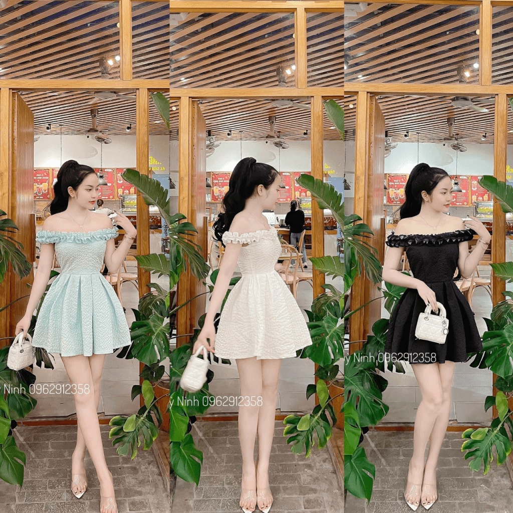 Sale Lớn 50% Cho Mẫu Đầm Gấm Xốp Thiết Kế Tay Vai Cực Đẹp UP