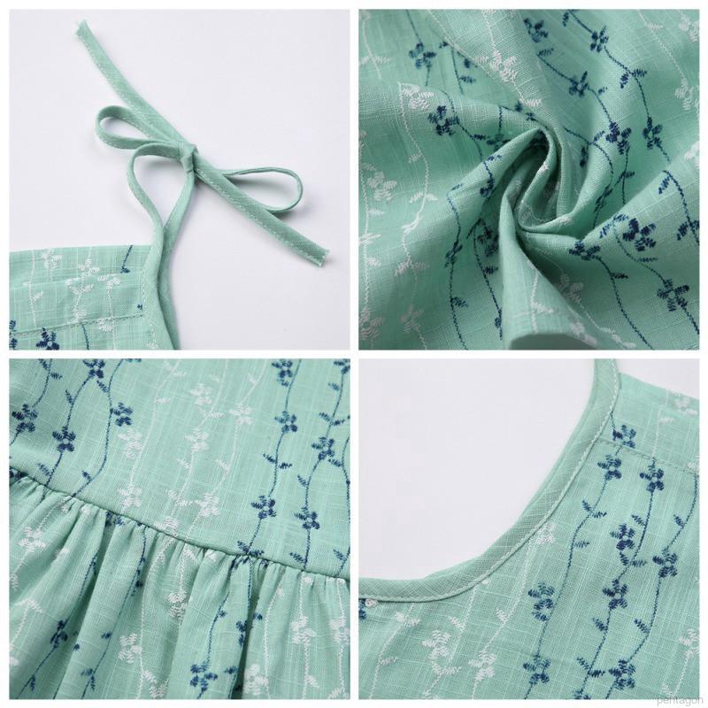 Đầm hai dây họa tiết hoa cho bé gái