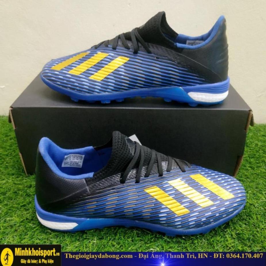 Giày Đá Bóng TQ Adidas X 19.1 TFT Xanh Than Cổ Chun gi . !!