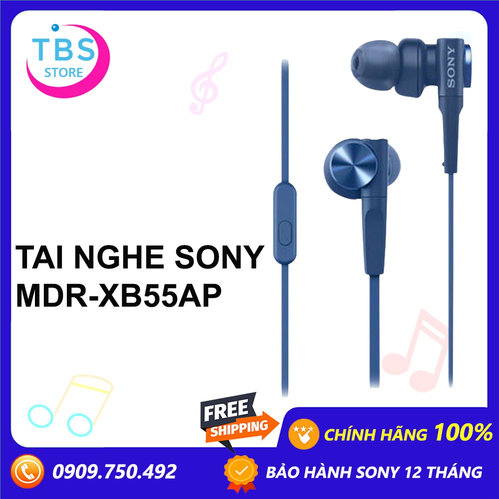 Tai nghe Sony Extra Bass MDR-XB55AP - Hàng chính hãng - Bảo hành 12 tháng