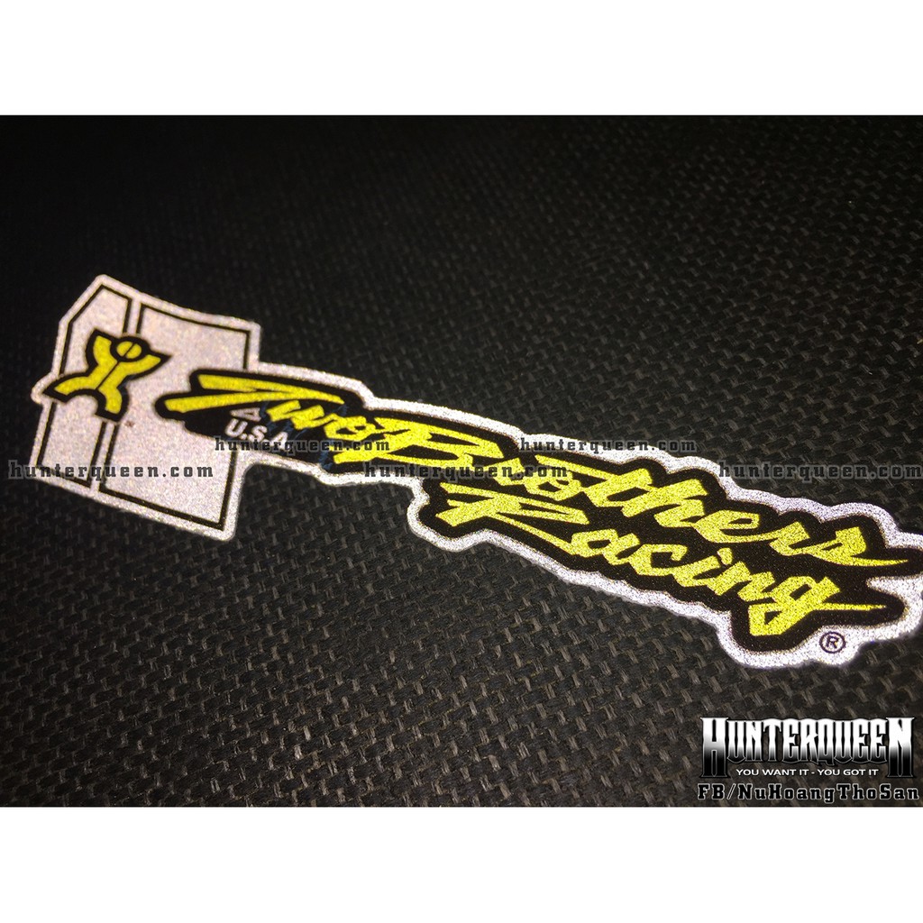 Logo TwoBrothers Racing[14.5x4.2] decal phản quang 3M cao cấp chống nước. Hình dán sắc nét, bền màu, dính chặt.