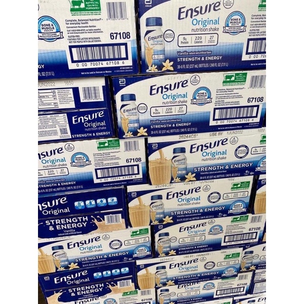 SỮA ENSURE MỸ  VANILA 237 ML - THÙNG 30 CHAI