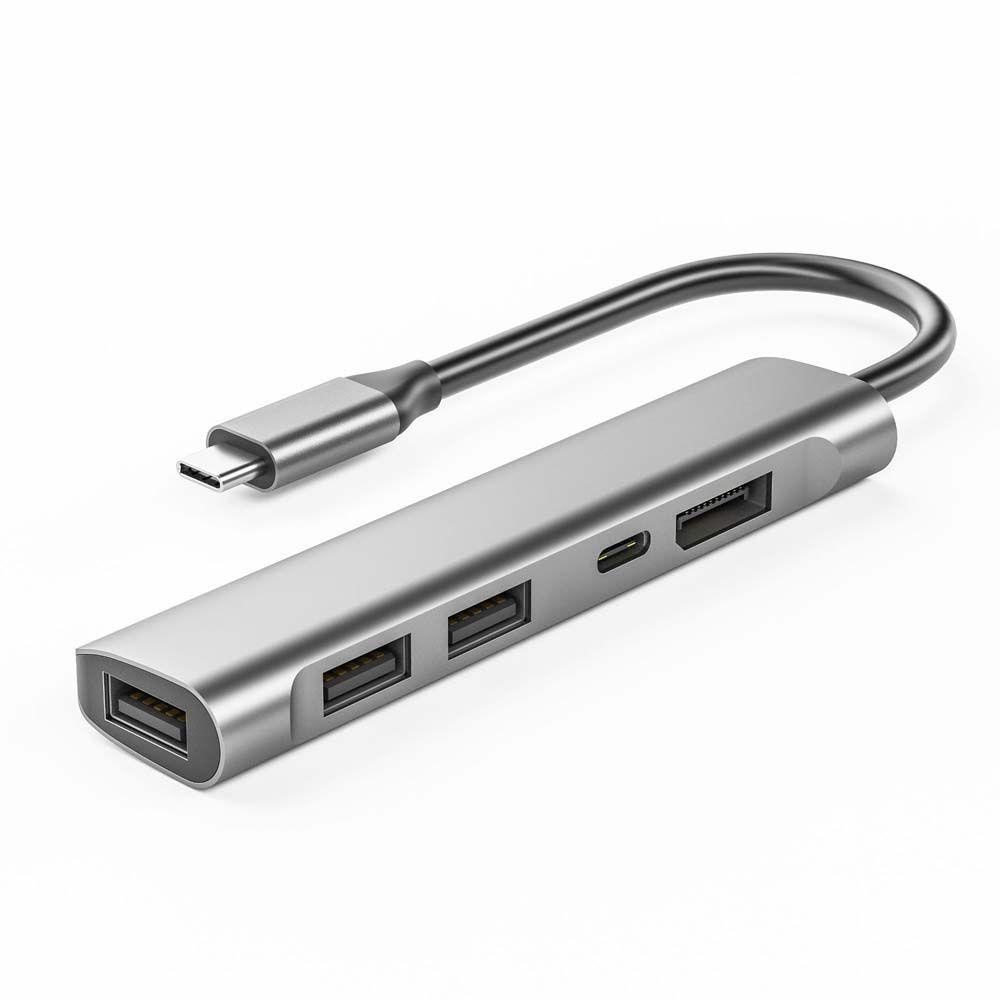 Bộ Chia Nhiều Cổng USB 2.0 5 Trong 1 Hub 4K60Hz Type-C Sang PD Cho Máy Tính