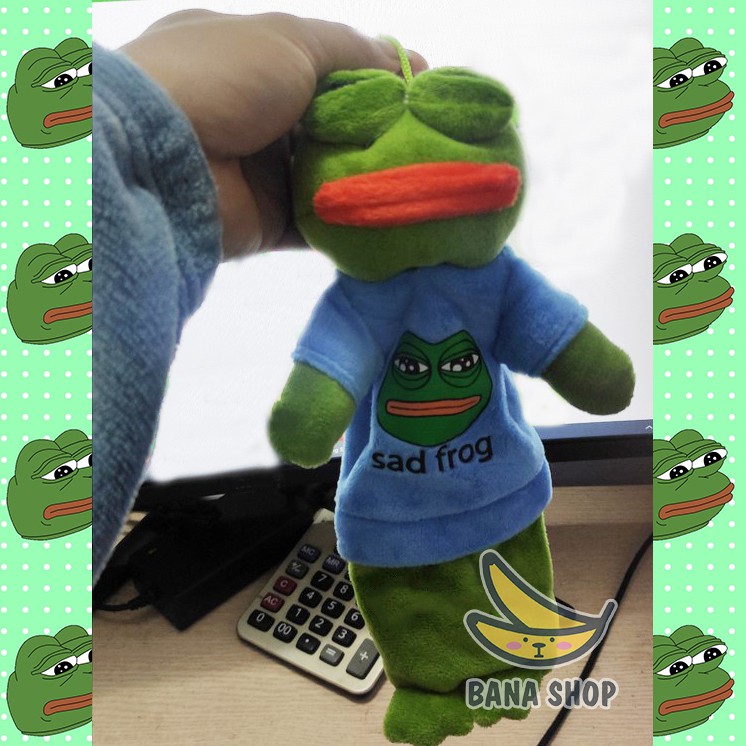 Hộp bút bóp viết vải nhồi bông ếch xanh pepe frog siêu bựa chuẩn vozer