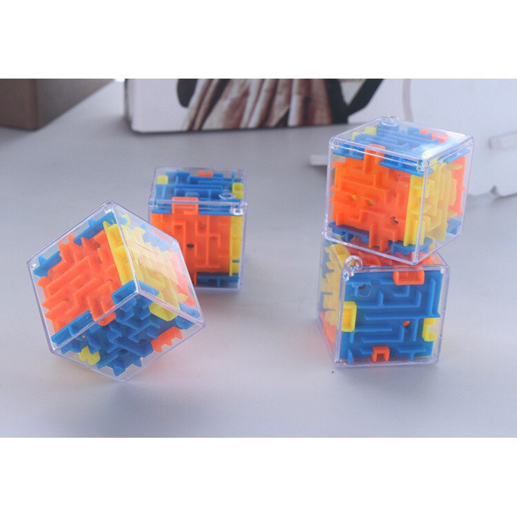 RUBIK mê cung kèm móc khoá - Đồ chơi giảm stress Rubik cube trí tuệ cho bé và gia đình