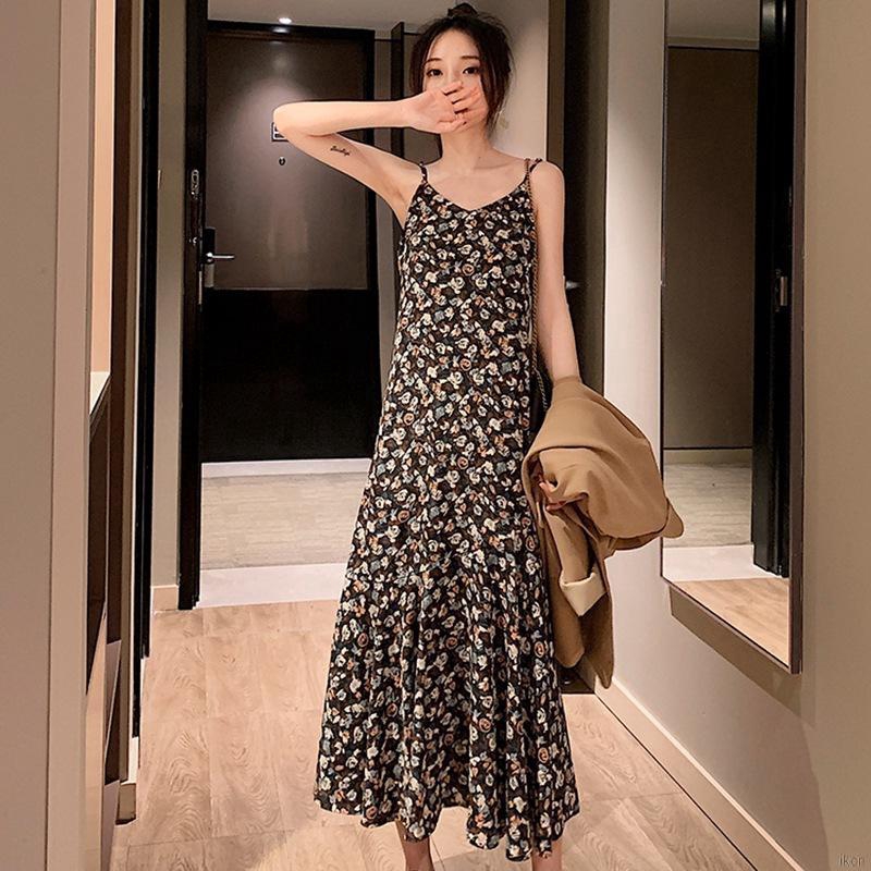 Đầm kiểu đuôi cá họa tiết hoa thời trang phong cách retro