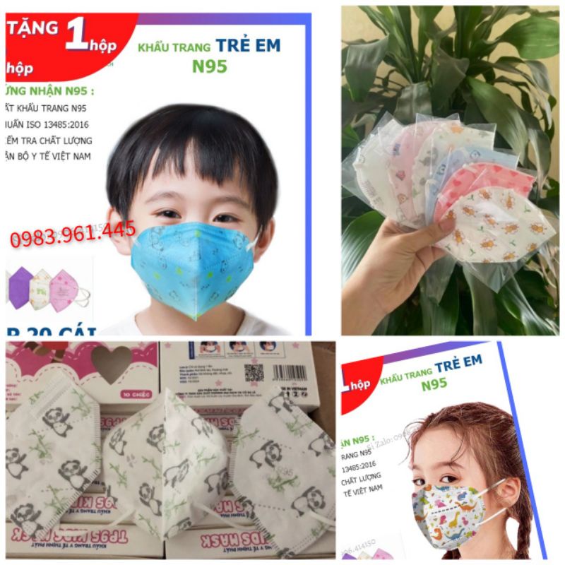 Hộp 10 Chiếc Khẩu trang N95 Trẻ Em Không Van (2-10 tuổi)