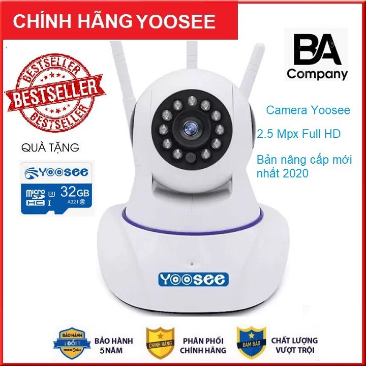 Combo Camera IP YooSee 3R  2.0Mpx Full HD 2020 Tiếng Việt Và Thẻ Nhớ 32Gb Yoosee Chuyên Dụng ( BẢO HÀNH 5 NĂM )