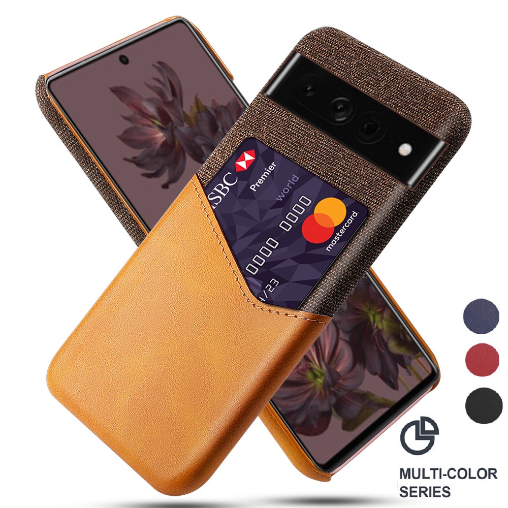 Ốp Điện Thoại Vải Mỏng Phong Cách Doanh Nhân Chống Sốc + Ngăn Đựng Thẻ Bằng Da Cho Google Pixel 7 Pro 6 Pro 6a 5G 5a 4a 4 3a XL